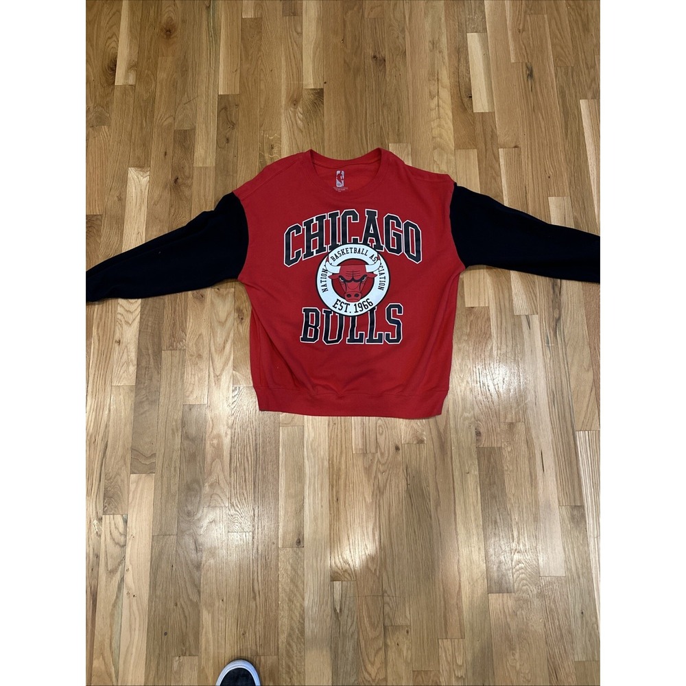 Chicago Bulls Adult Size‎ XL Red & Black Logo Sweatshirt Mens NBA